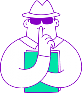 Man holding mouth illustration