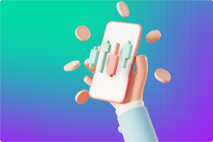 Holding Mobile Illustration
